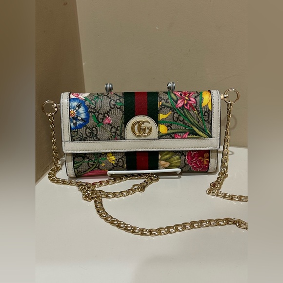 Authentic Gucci flora ophidia Wallet with Added unbranded Chain - Picture 2 of 16